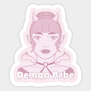 Demon Babe: Pastel Pink Demon Girl Sticker